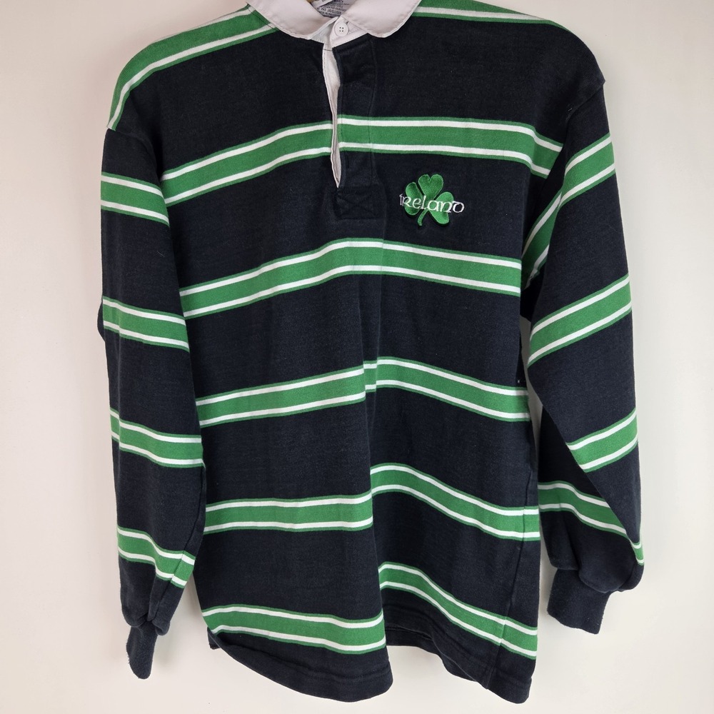 Barbarian Mens Ireland green striped rugby shirt jersey size 2x
